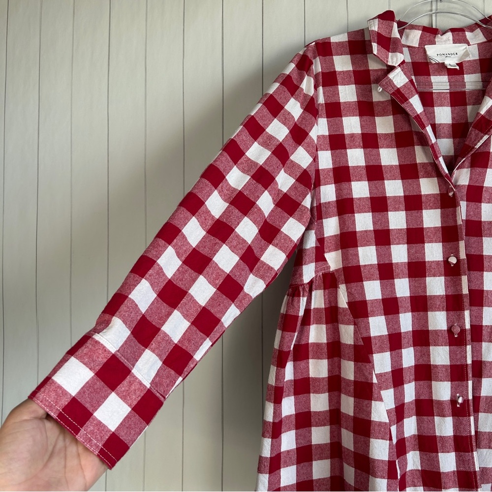 Tuckernuck Pomander Place size L Scarlett button down apple red gingham cotton - Picture 4 of 12